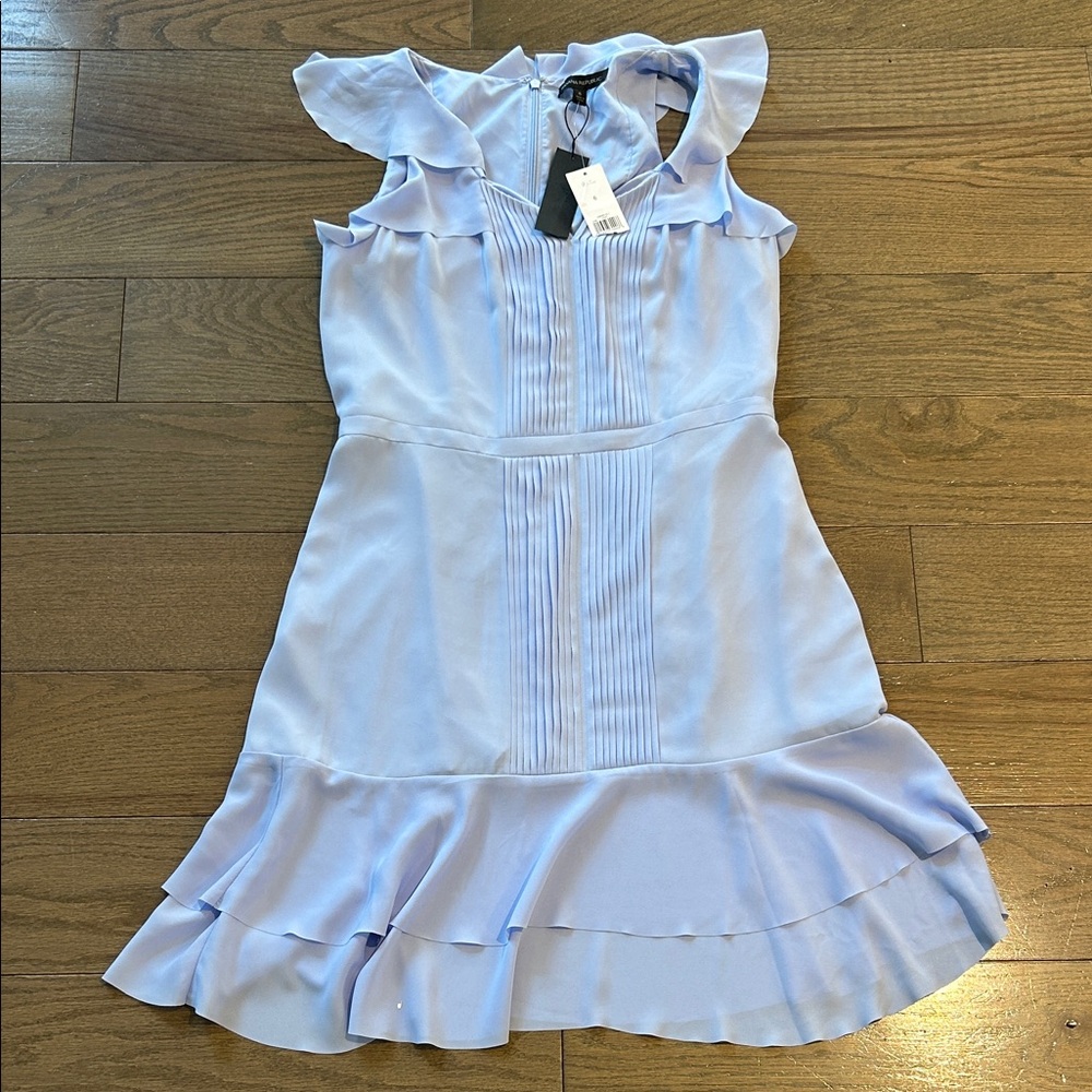 New Banana Republic flutter sleeve pintuck dress in light blue sz 6